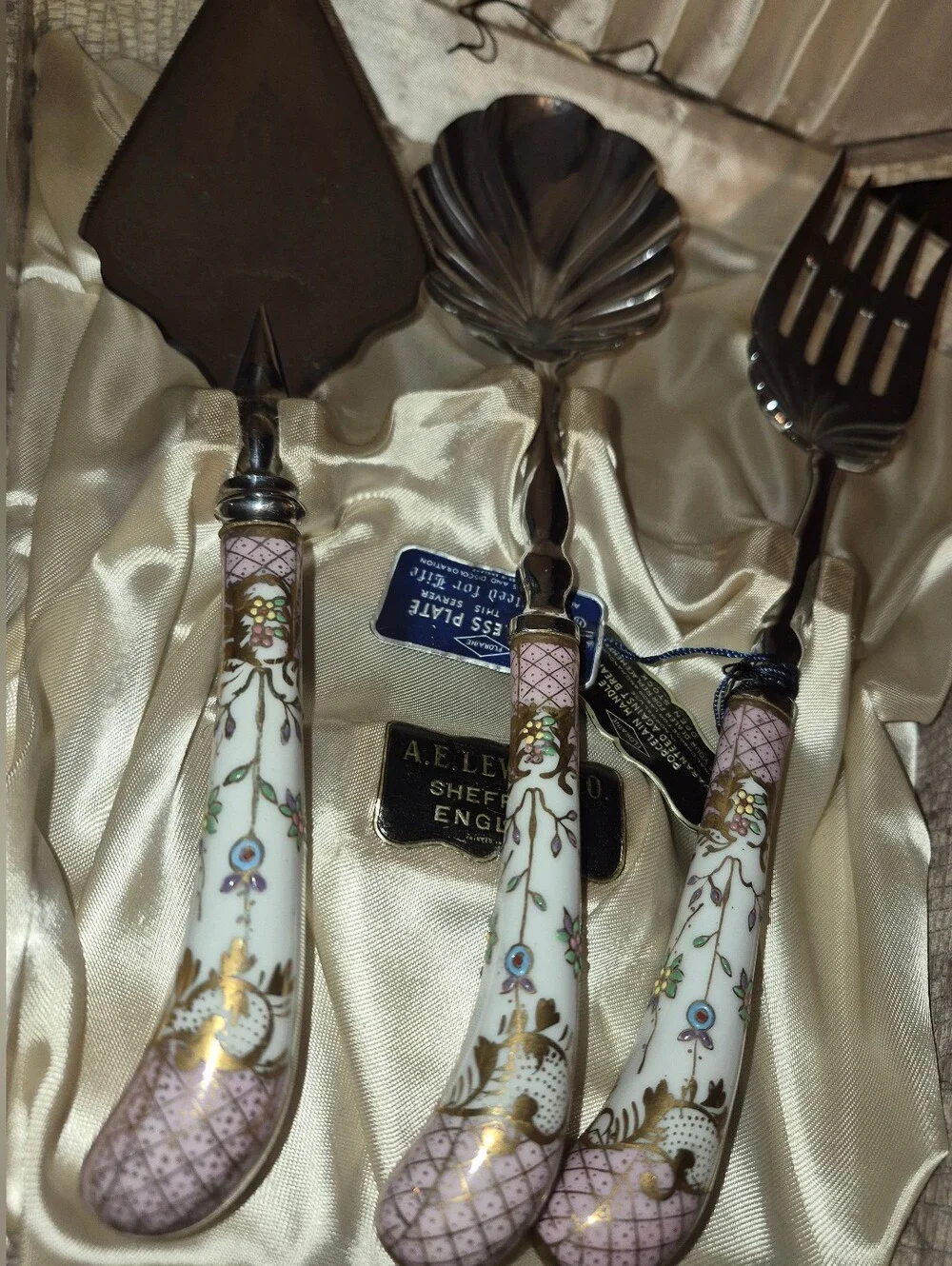 Vintage 3-Piece Serving Utensil Set by A.E. Lewis & Co. 